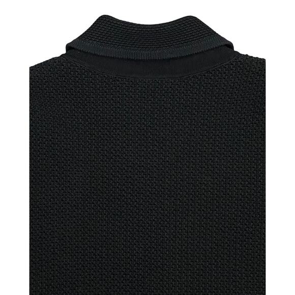 St. John Multiscale Textured Stretch Knit Collared Jacket Black XL Old Money - Picture 12 of 16